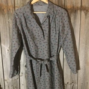 Vintage Handmade Floral Neutral Dress Tie Waist